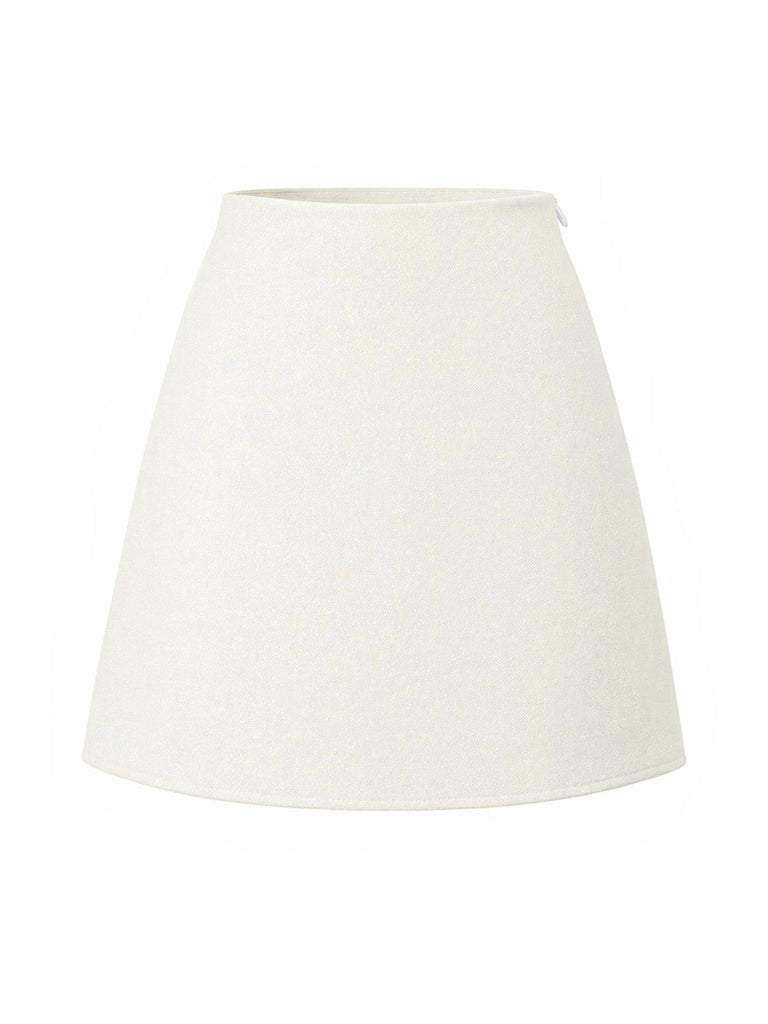 Beige 70er Minirock in A-Linie