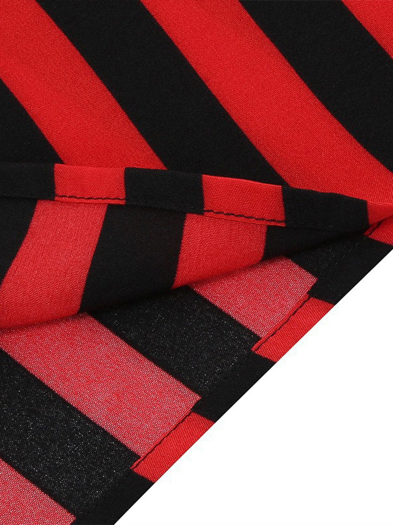 Schwarzer & Roter 50er Rock mit Streifen und Taschentuch