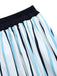 Blaues 50er Set mit Bluse und Streifenrock