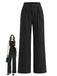 Schwarze 30er Strickhose mit weitem Bein