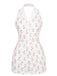 Weißer 60er Romper mit Neckholder und Blumen