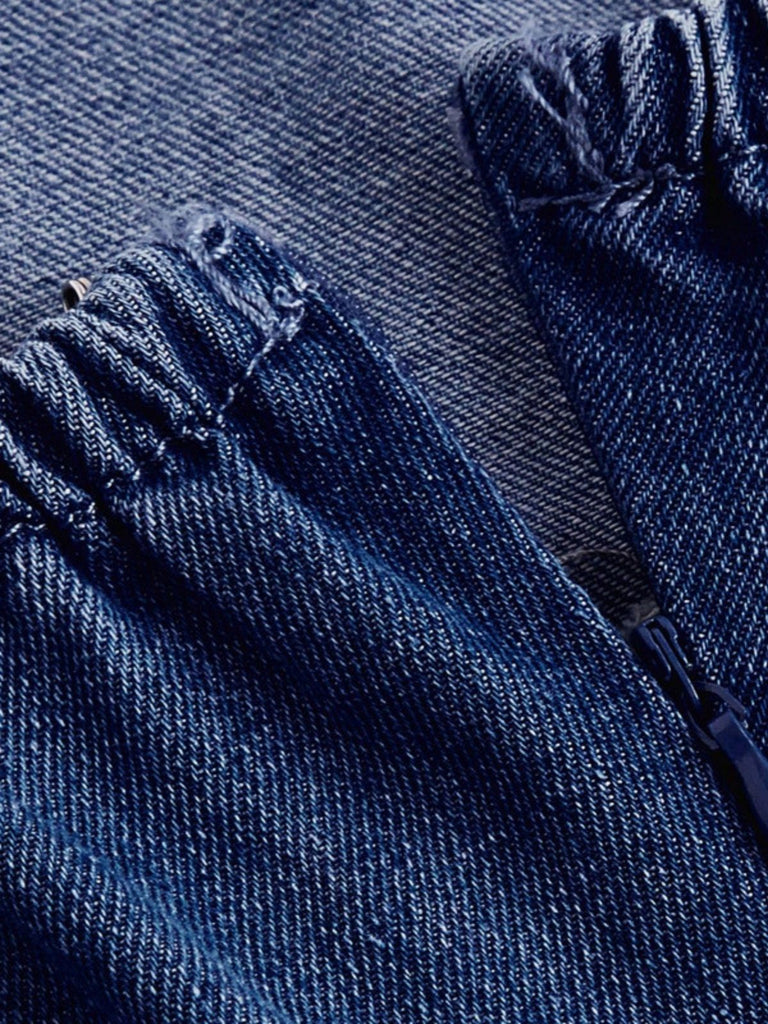Blau 50er Jeans-Korsett mit Spaghettiträger