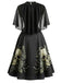 Schwarzes & Rosa 50er Gothic Kleid mit Totenkopf