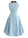 Blaues 50er Kleid mit Schleifenkragen