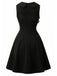 Schwarzes 50er Kleid mit apricotfarbenem Spitzenbesatz und Schleife