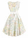 [Vorverkauf] 50er Rockabilly-Kleid mit Aquarell-Blumenprint und Schleife
