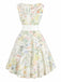 [Vorverkauf] 50er Rockabilly-Kleid mit Aquarell-Blumenprint und Schleife