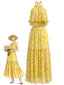[Vorverkauf] 80er Chiffon-Top & Stufenrock mit Blumen und Volants