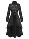 40er mittelalterliche Frackjacke mit Stehkragen und High-Low-Saum