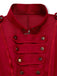 40er mittelalterliche Frackjacke mit Stehkragen und High-Low-Saum