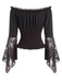 50er schulterfreies Top mit Smok und Spitze