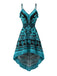 70er Boho Kleid mit Fransen-Besatz und High-Low