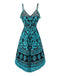 70er Boho Kleid mit Fransen-Besatz und High-Low