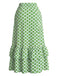 60er Maxirock mit Geometrie-Print und Rüschensaum