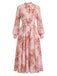 Pink 1950s Floral Belted Vintage Dress 3