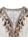 70er Boho Kleid mit V-Ausschnitt und Ballonärmel