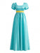 30er Satin-Kleid mit Eckiger Ausschnitt und Empire-Taille