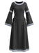 30er Renaissancekleid mit Rundhals und Glockenärmeln