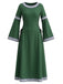 30er Renaissancekleid mit Rundhals und Glockenärmeln