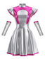 Silbernes 70er Space-Metallic-Kleid