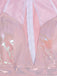 Rosa 60er Kleid mit Tiefer V-Ausschnitt und Patchwork