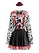 Schwarzes & Rotes 50er Halloween mit Clown und Costume