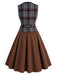 50er Bluse mit Puffärmel und Karo