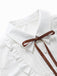 Weiße 40er Bluse mit Puffärmel und Rüschen