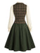 40er Bluse mit Schleife und Karo