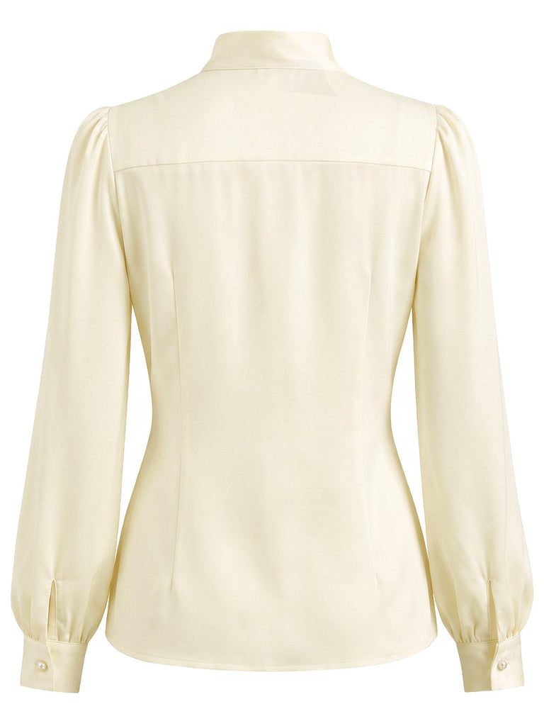 40er Bluse mit Schleife und Karo