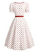 Rot-weißes 50er Kleid mit Polka-Dots