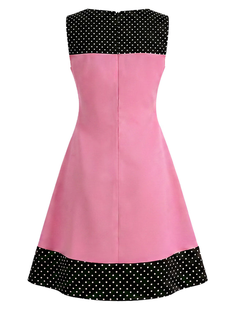 [Vorverkauf] Rosa 60er Gothic-Kleid mit Totenkopf-Cupcake und Polka-Dots