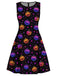 60er Halloween A-Linien-Kleid mit dunklem Kürbis