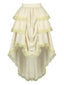 Beige 50er Victorian High-Low-Rock mit Spitzenbesatz und Lagen