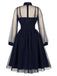 50er Netz-Kleid mit Schleife und Langarm