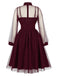 50er Netz-Kleid mit Schleife und Langarm