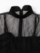 50er Netz-Kleid mit Schleife und Langarm