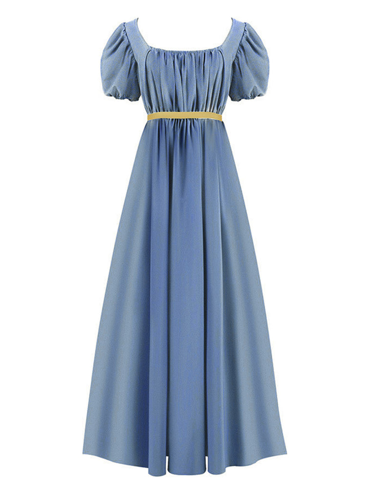 30er Kleid mit Empire-Taille und Kontrastgürtel