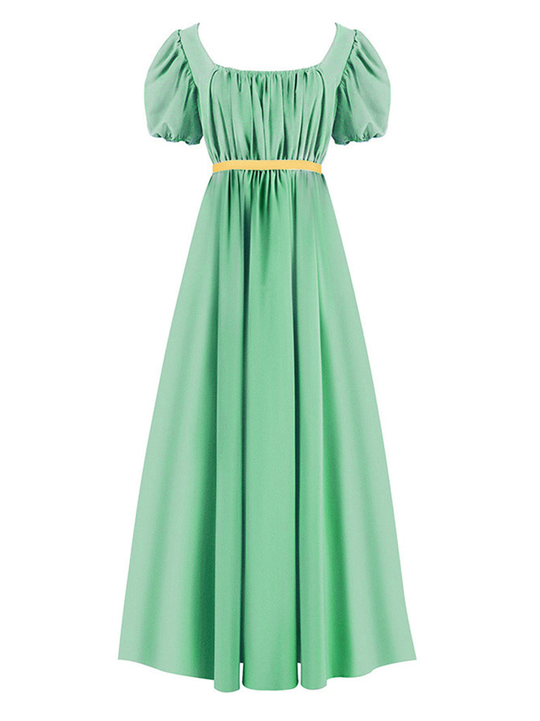 30er Kleid mit Empire-Taille und Kontrastgürtel