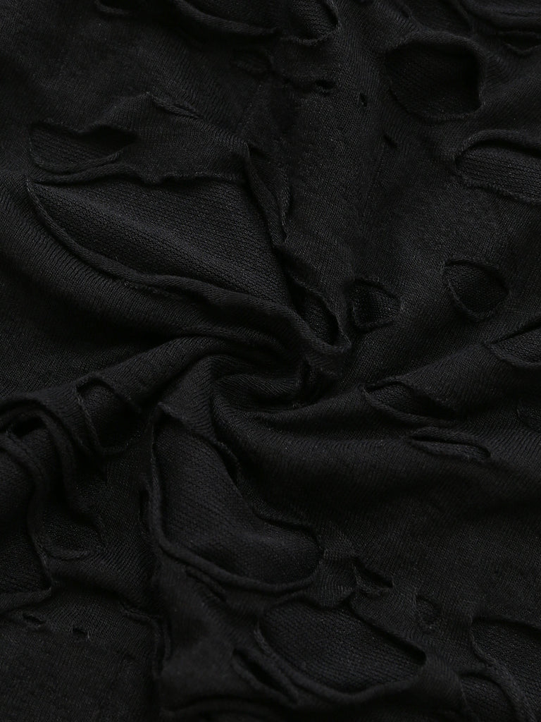 Schwarzes 60er Halloween Kleid mit Cutout