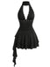 60er Gothic Minikleid mit Neckholder und Rüschen