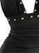 60er Gothic Minikleid mit Neckholder und Rüschen