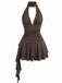 60er Gothic Minikleid mit Neckholder und Rüschen