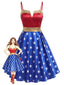 [Vorverkauf] 50er Wonder-Woman Swingkleid mit Sternenprint