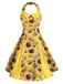 [Vorverkauf] Gelbes 50er Kleid mit Sonnenblumen und Neckholder