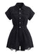 70er Jeans-Romper mit Fransen-Saum