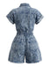 70er Jeans-Romper mit Fransen-Saum