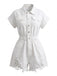 70er Jeans-Romper mit Fransen-Saum
