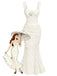 Elfenbeines 30er Kleid mit Blumen und Spitze
