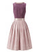 Rosa 50er Oktoberfest-Dirndl-Set mit Blumenkleid und Paillettenschürze